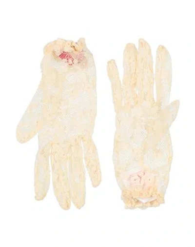 Valentino Garavani Woman Gloves Ivory Size 8 Cotton, Polyamide In Neutral