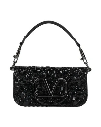Valentino Garavani Woman Handbag Black Size - Leather, Textile Fibers