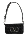 Valentino Garavani Toile Iconographe Mini Locã² Shoulder Bag In Black
