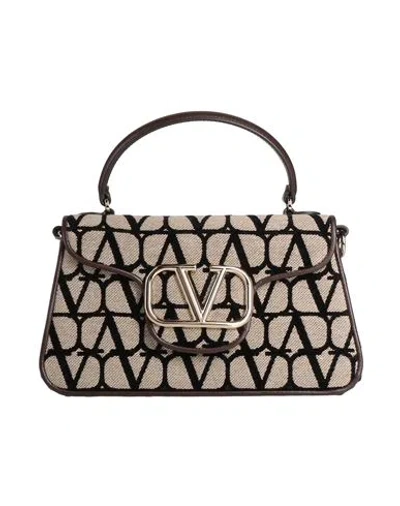 Valentino Garavani Woman Handbag Black Size - Textile Fibers, Leather