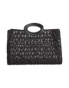 Valentino Garavani Woman Handbag Black Size - Textile Fibers, Leather In Black