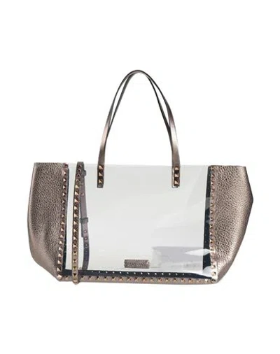 Valentino Garavani Woman Handbag Bronze Size - Leather, Plastic In White