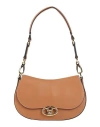 Valentino Garavani Brown Leather Ovhal Shoulder Bag In Brown