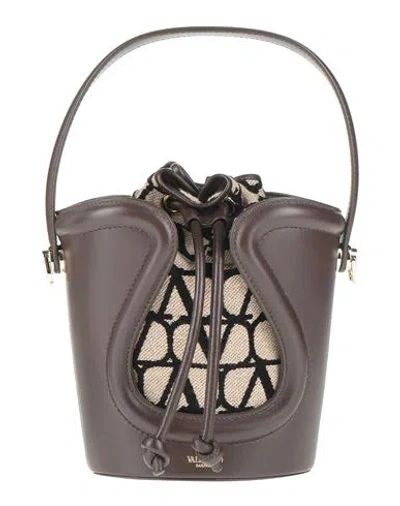 Valentino Garavani Woman Handbag Dark Brown Size - Leather, Textile Fibers