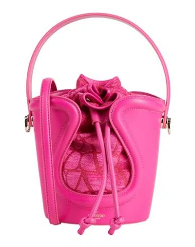 Valentino Garavani Woman Handbag Fuchsia Size - Leather, Textile Fibers