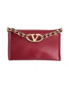 Valentino Vlogo Chain Leather Clutch Bag In Red