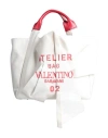 Valentino Garavani Woman Handbag Ivory Size - Textile Fibers, Soft Leather In White