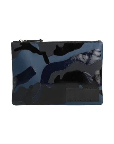 Valentino Garavani Woman Handbag Navy Size - Leather, Textile Fibers In Blue