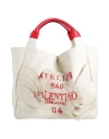 Valentino Garavani Woman Handbag Ivory Size - Textile Fibers, Soft Leather In Off White