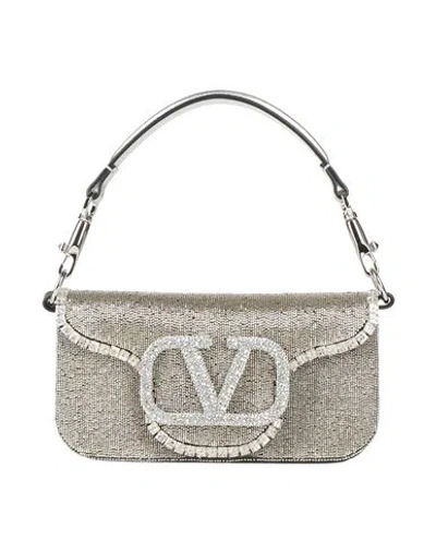 Valentino Garavani Woman Handbag Platinum Size - Leather In Grey