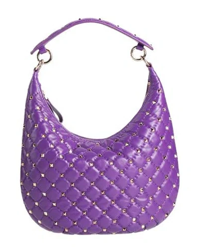 Valentino Garavani Woman Handbag Purple Size - Leather
