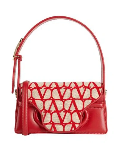 Valentino Garavani Woman Handbag Red Size - Leather, Textile Fibers In Black