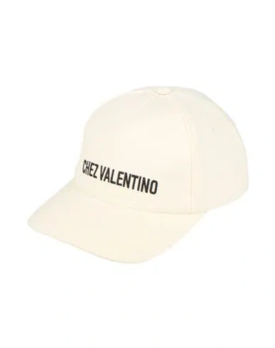 Valentino Garavani Woman Hat Cream Size 7 ⅛ Cotton In Neutral