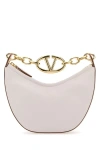 Valentino Ivory Leather Mini Hobo Vlogo Moon Handbag In Pink