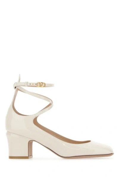 Valentino Garavani Tan-go 70mm Patent Leather Pumps In White