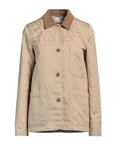 Valentino Garavani Woman Jacket Beige Size 4 Cotton, Polyester