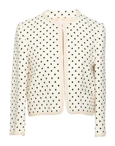 Valentino Garavani Woman Jacket Cream Size 6 Viscose, Polyester, Acetate In White