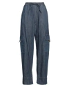 Valentino Garavani Wide-leg Cargo Jeans In Blue