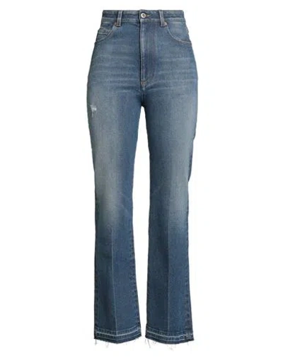 Valentino Garavani Woman Jeans Blue Size 26 Cotton, Elastane, Calfskin