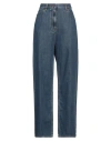 Valentino Garavani Woman Jeans Blue Size 27 Cotton, Lyocell, Leather