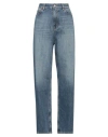 Valentino Garavani Woman Jeans Blue Size 28 Cotton, Cow Leather In Blue