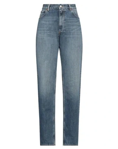 Valentino Garavani Woman Jeans Blue Size 28 Cotton, Cow Leather