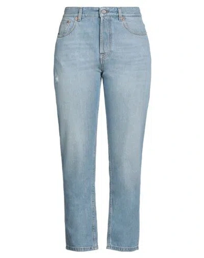 Valentino Garavani Woman Jeans Blue Size 32 Cotton, Hemp, Calfskin