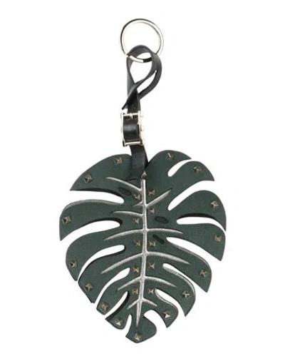 Valentino Garavani Woman Key Ring Green Size - Soft Leather