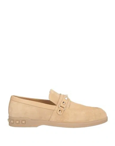 Valentino Garavani Woman Loafers Beige Size 7.5 Leather In Nude