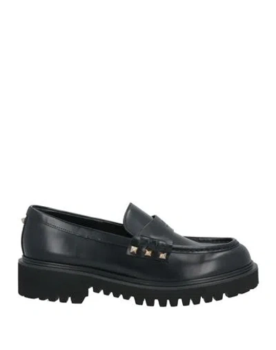 VALENTINO GARAVANI VALENTINO GARAVANI WOMAN LOAFERS BLACK SIZE 6.5 LEATHER
