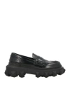 Valentino Garavani Woman Loafers Black Size 8 Leather