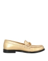 Valentino Garavani Woman Loafers Gold Size 7 Leather In Gold