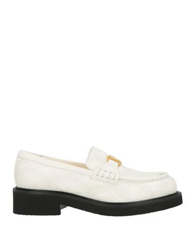 Valentino Garavani Woman Loafers Ivory Size 6.5 Leather In White