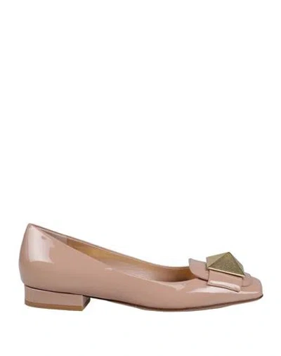 Valentino Garavani Woman Loafers Pastel Pink Size 6 Leather In Multi
