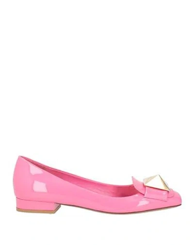 Valentino Garavani Woman Loafers Pink Size 5.5 Leather