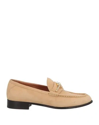 Valentino Garavani Woman Loafers Sand Size 7 Leather In Beige