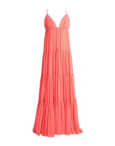 Valentino Garavani Woman Maxi Dress Coral Size 6 Polyester, Silk In Pink
