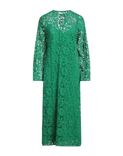 Valentino Garavani Woman Maxi Dress Green Size 12 Viscose, Cotton, Polyamide
