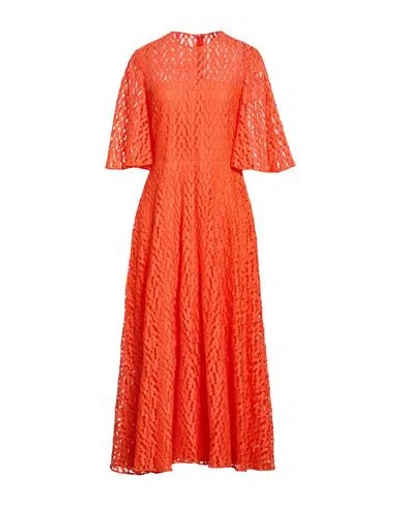 Valentino Garavani Woman Maxi Dress Orange Size 12 Viscose, Cotton, Polyamide