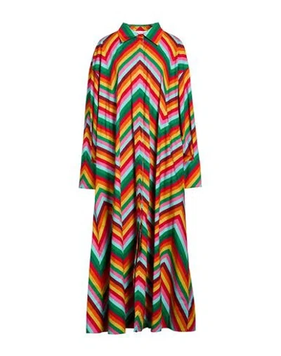 Valentino Garavani Woman Maxi Dress Red Size 12 Cotton In Multi
