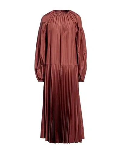 Valentino Garavani Woman Maxi Dress Rust Size 4 Silk, Polyester In Red