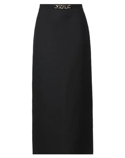 Valentino Garavani Woman Maxi Skirt Black Size 12 Virgin Wool, Silk