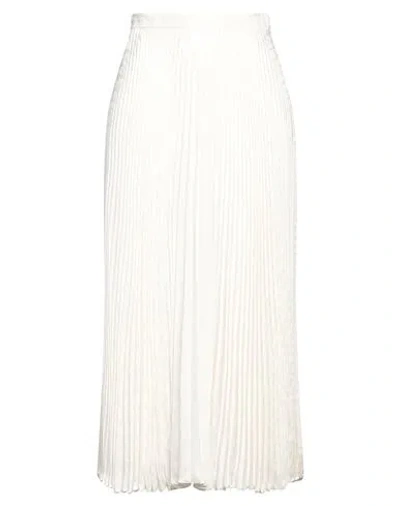 Valentino Iconographe Jacquard Pleated Midi Skirt In White