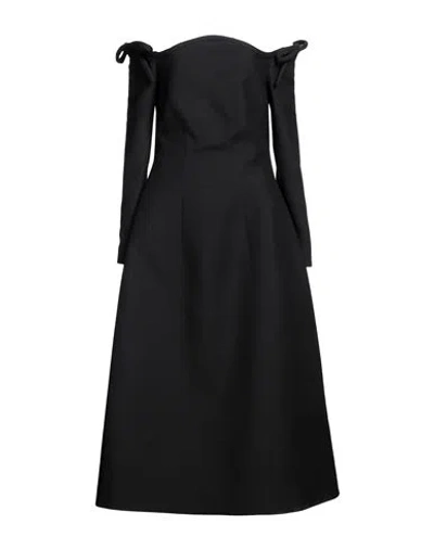 Valentino Garavani Woman Midi Dress Black Size 6 Virgin Wool, Silk
