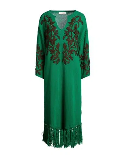Valentino Garavani Woman Midi Dress Green Size L Virgin Wool