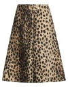 Valentino Garavani Woman Midi Skirt Beige Size 6 Wool, Silk In Animal Print