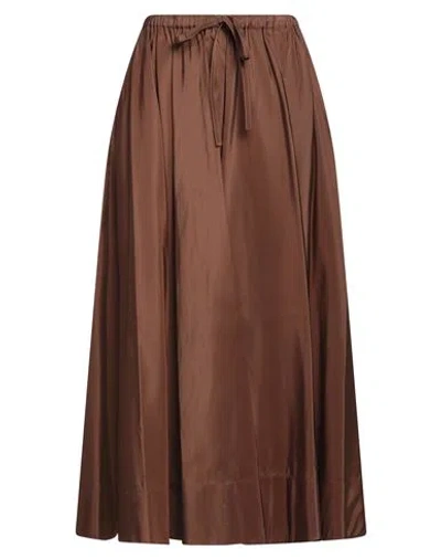 Valentino Garavani Woman Midi Skirt Brown Size 10 Silk