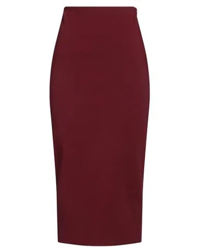 Valentino Garavani Woman Midi Skirt Burgundy Size S Viscose, Polyamide, Polyester, Elastane