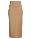 Valentino Garavani Woman Midi Skirt Camel Size 0 Virgin Wool, Cashmere In Beige