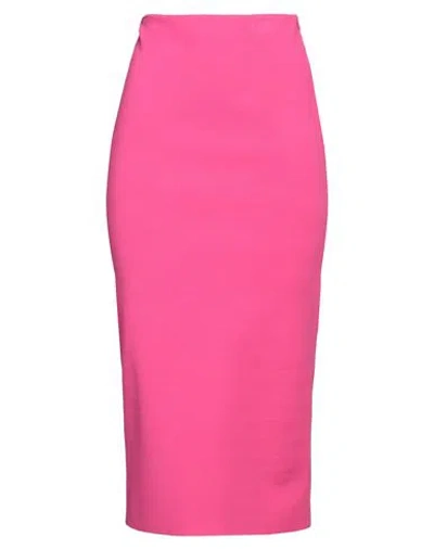 VALENTINO VALENTINO GARAVANI WOMAN MIDI SKIRT FUCHSIA SIZE S VISCOSE, POLYAMIDE, POLYESTER, ELASTANE
